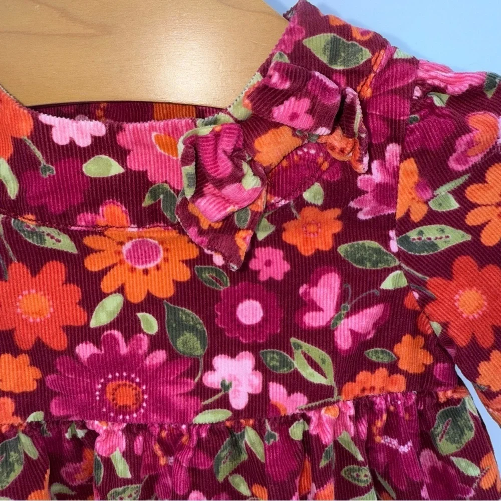 Gymboree Corduroy Floral Long Sleeve Baby Dress